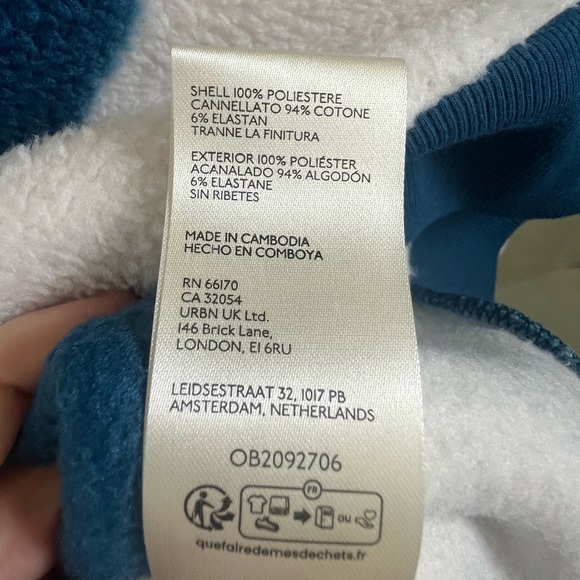 NWT new XS fits small Anthropologie Maeve Sherpa fleece stripe blue sweater top - Picture 13 of 17